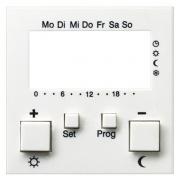 Накладка для регулятора теплого пола с часами System 55+E22 Gira белый глянцевый