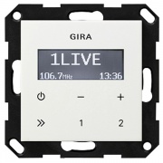 Радиоприемник скрытого  монтажа RDS без динамика System 55 Gira белый глянцевый