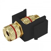 Аудио разъем "BANANA" красный вставка черная