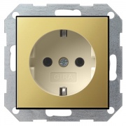 Розетка с/з Gira System 55 Латунь/Кремовый