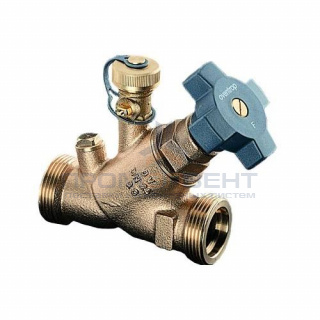 Клапан балансировочный Oventrop Aquastrom F - 1" (Ду20, НР/НР, PN16, Tmax 120°C, со спуск.краном)