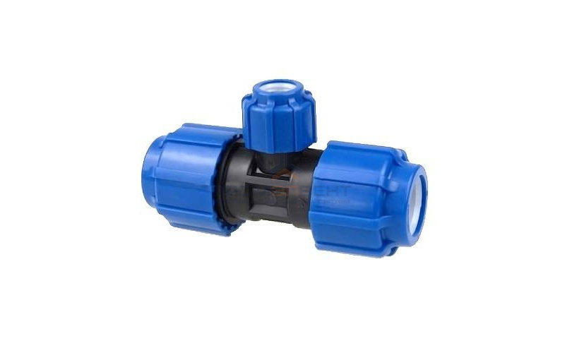 Тройник Политэк - 40 (винтовой, для труб ПНД)