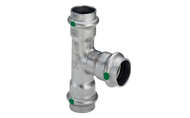 Тройник равнопроходной Viega Sanpress Inox 2318 - 22 (нержавеющая сталь)