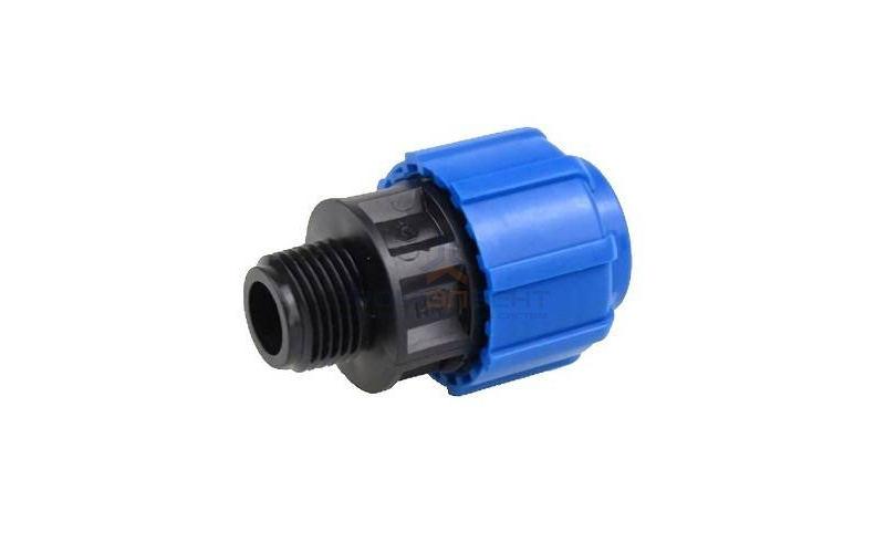 Переход на наружную резьбу Политэк - 40 x 3/4