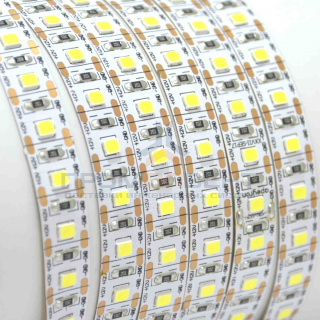 00-102 Светодиодная лента, 12В, 16,6Вт/м, smd2835, 100д/м, IP20, 1500Лм/м, Резка/1 Диод, ширина подложки 10мм, 5м, холодный белый