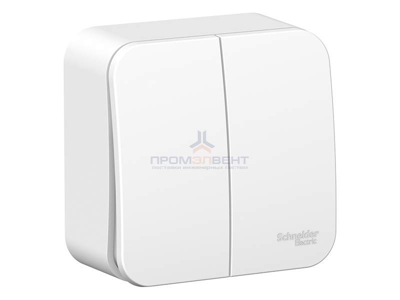 Выключатель 2-клавишный (cх.5) Blanca Schneider Electric 6А 250В белый изол.пластина