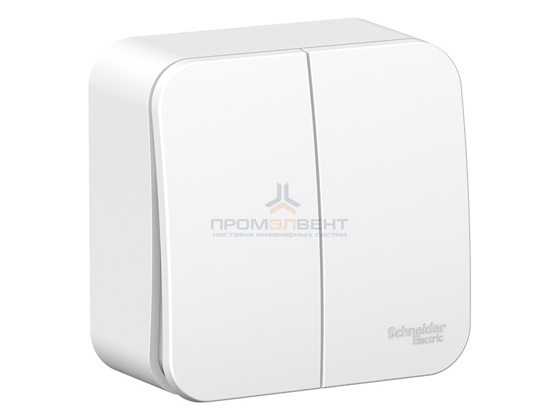 Выключатель 2-клавишный (cх.5) Blanca Schneider Electric 10А 250В белый изол.пластина