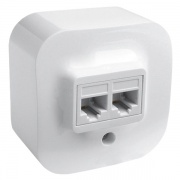 Розетка компьютерная Legrand Quteo 2xRJ45 кат.5e UTP белая [уп 20шт]