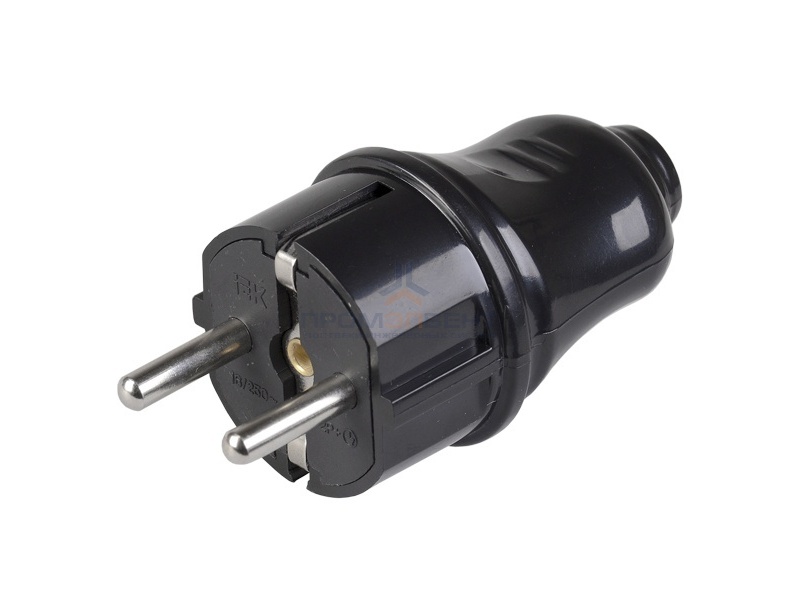 ВПп10-02-Ст Вилка разборная прямая с з/к 16А черная