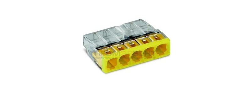 Клеммник WAGO 5 (одножильных) х 0,5-2,5 мм2 24A Cu [уп. 100шт]