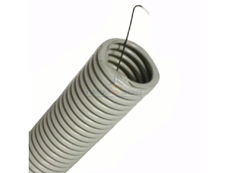 Труба ПВХ гофрированная DKC д.40мм, тяжёлая с протяжкой, цвет серый [бухта 20м]