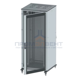 Напольный шкаф 42U Ш800хГ800 передняя дверь стекло,задняя глухая дверь, крыша укомплектована вводом