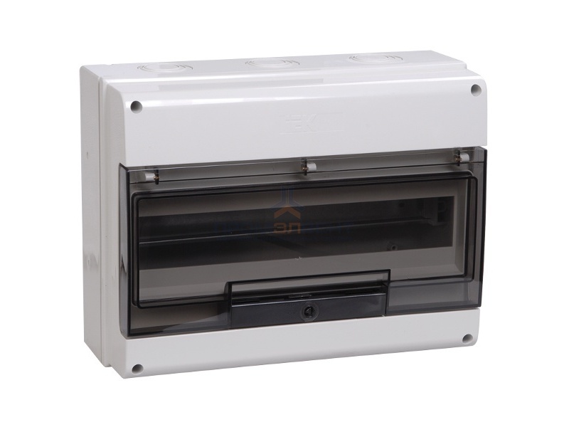 Щит влагозащищенный КМПн-16 IP66 на 16 модулей навесной пластиковый с прозрачной дверкой ИЭК