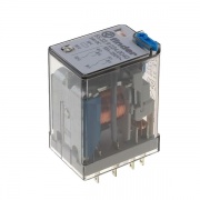 Миниатюрное реле Finder 4 контакта 7A DC 220В AgNi кнопка тест с блокировкой, индикатор